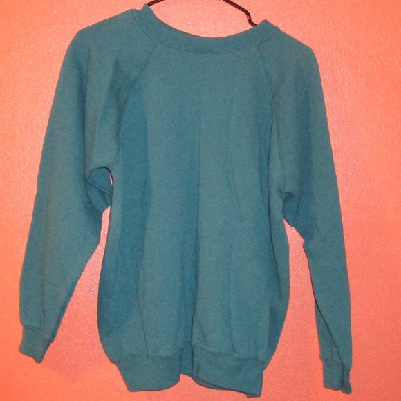 Peanuts Snoopy Hanes Vintage 90s Woman Large Green White Long Sleeve Sweatshirt - Picture 5 of 6